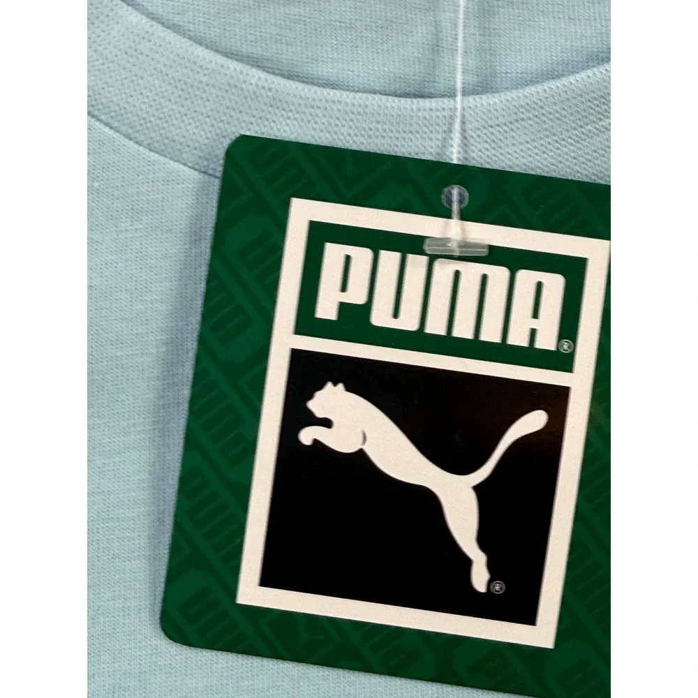 Puma Men's T-Shirt Small Blue Big Logo Graphic Crew Neck Short Sleeve NWT